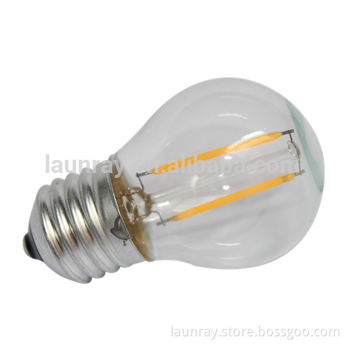E27 E45 45mm Frost or Clear Glass LED Filament Bulb 2W Warm White